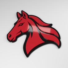 Distintivo Auto Acrilico 3D Horse_3