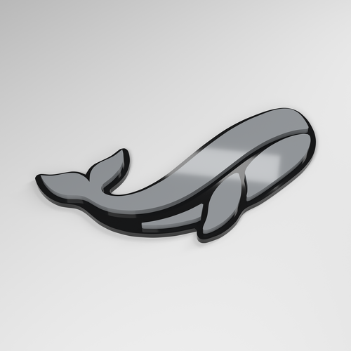 Distintivo Auto in Acrilico 3D Whale_1