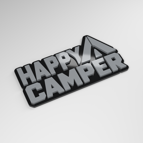 Distintivo Auto 3D in Acrilico Happy Camper_1