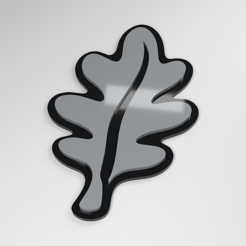 Distintivo Auto 3D Acrilico Foglia di Quercia_1