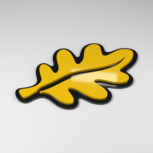Distintivo Auto 3D Acrilico Foglia di Quercia_2