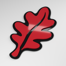 Distintivo Auto 3D Acrilico Foglia di Quercia_3