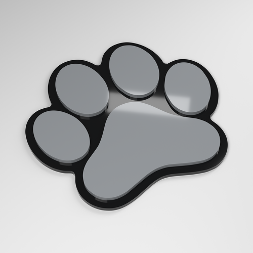 Distintivo Auto 3D in Acrilico Zampa di Cane