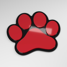 Distintivo Auto 3D in Acrilico Zampa di Cane_3