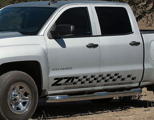 Adesivo in Vinile Laterale Stile Checkered per Chevrolet Silverado