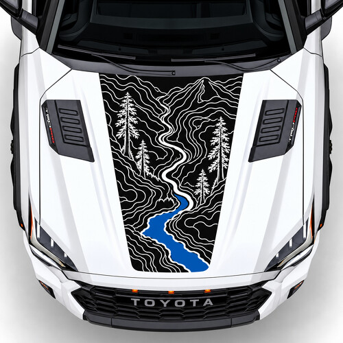 Adesivo in vinile decalco cofano TRD Pro Forest River per Toyota Sequoia III (XK80) 2022-presente_1