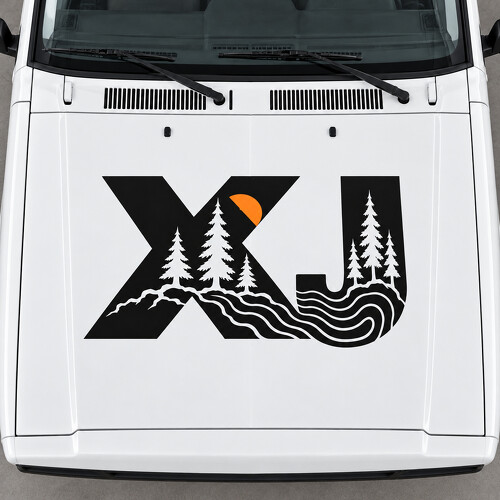 Adesivo in Vinile Lettera Forest XJ Sport per Cofano Jeep Cherokee 1999_1