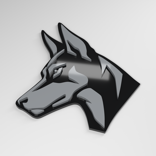 Distintivo Auto Acrilico 3D Doberman_1