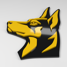 Distintivo Auto Acrilico 3D Doberman_2