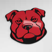 Distintivo Auto in Acrilico 3D Pit Bull_3