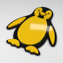 Distintivo Auto 3D in Acrilico Penguin_2