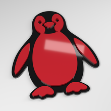 Distintivo Auto 3D in Acrilico Penguin_3