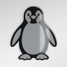 Distintivo Auto 3D in Acrilico Penguin_4