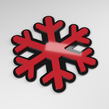 Distintivo Auto 3D Acrilico Fiocco di Neve_3