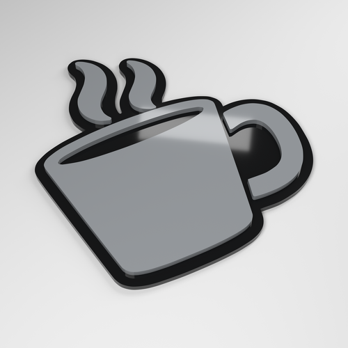 Distintivo Auto 3D in Acrilico Tazza da Caffè_1