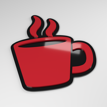 Distintivo Auto 3D in Acrilico Tazza da Caffè_3