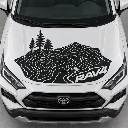 Adesivo in vinile Forest Relief Adventure Hood per Toyota RAV4 2019_1