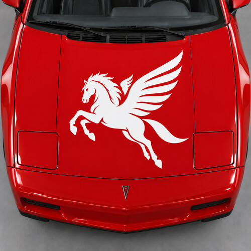 Adesivo in Vinile a Forma di Ala di Pegaso per Cofano Pontiac Fiero GT Fastback 1986-1988_1
