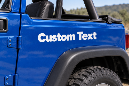 Adesivo in vinile con scritte personalizzate per Jeep