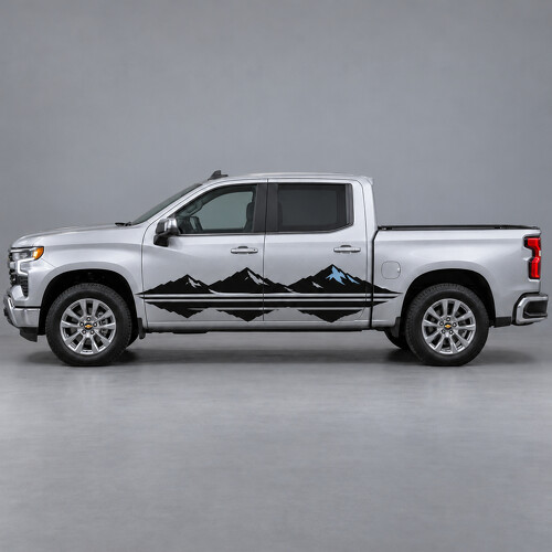 Adesivo decalcomania laterale Summit Reflection Mountain Stripes per Chevrolet Silverado 1500 LT Crew Cab T1XX 2022–2026_1