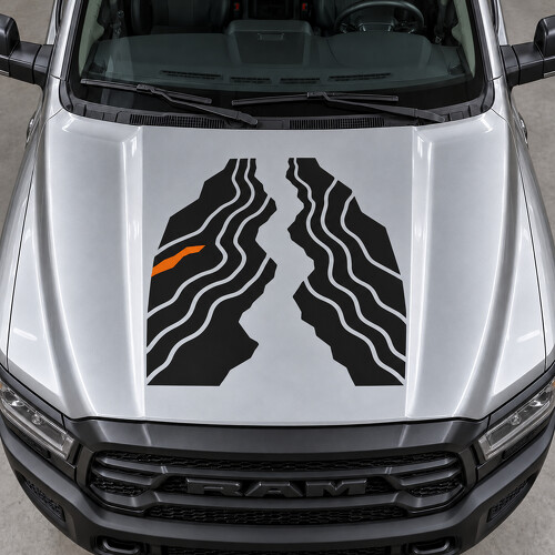 Adesivo in Vinile per Cofano Faultline per Ram 2500 Power Wagon Cabina Crew DJ 2019–2024_1