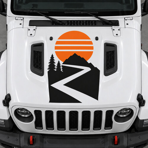 Adesivo Vinile Switchback Sundisc per Cofano Jeep Wrangler Unlimited Rubicon JL 2018–2026_1