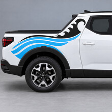 Adesivo in Vinile con Strisce Onde Coastal Breaker per Bordo Letto e Montante per Hyundai Santa Cruz SEL NXT 2022–2024_2