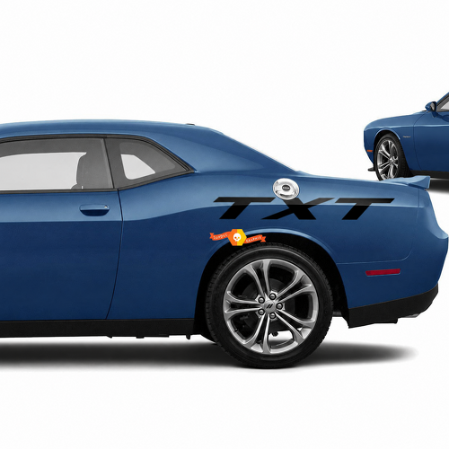 Adesivo in vinile con scritta personalizzata in carattere grassetto per parafango posteriore Dodge Challenger
