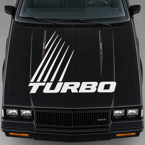 Adesivo in Vinile con Strisce Turbo Rails per Cofano Buick Regal Grand National G-Body 1984–1987_1