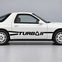 Strisce Adesive Laterali a Nastro Turbo Rotativo per Mazda RX-7 Turbo II FC Serie 4 Coupé 2 Posti 1987_2