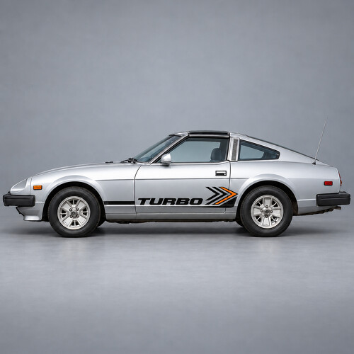Adesivo in Vinile con Strisce Chevron Turbo per Porta Laterale per Datsun 280ZX Turbo S130 Coupé T-Top Due Posti 1982