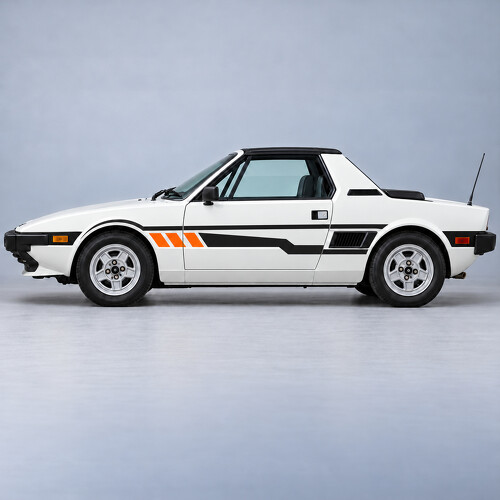 Strisce Forked Belt Adesivo in Vinile per Porta Laterale per Bertone X1/9 1500 Targa Nordamericana 1985