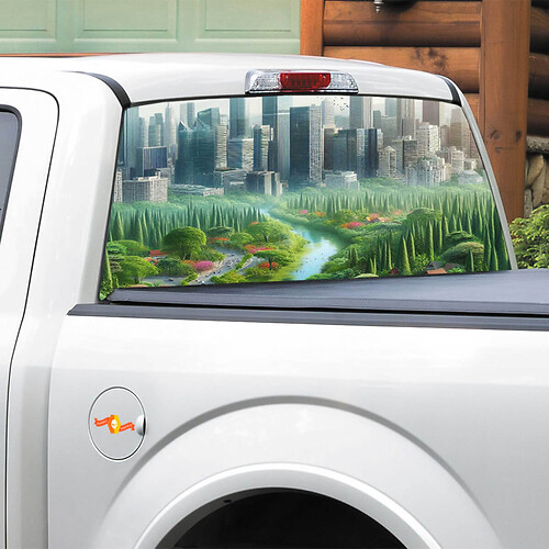 City vs Nature Adesivo per lunotto posteriore Pick-up Truck SUV Car
