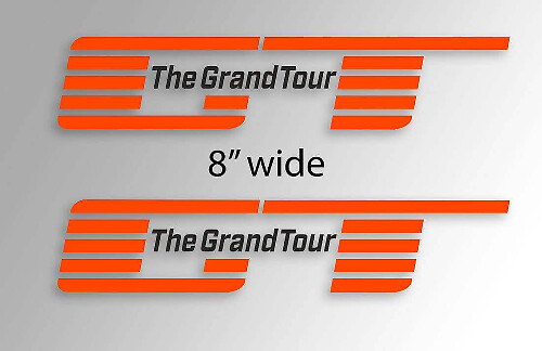 Set di adesivi in vinile con logo The Grand Tour per finestrini