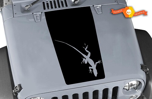 Jeep Hood adesivo decalcomania Gecko Wrangler grande cappuccio oscurante vinile Rubicon Sahara JK LJ TJ lucertola
