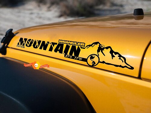 Kit di adesivi in vinile per cofano Mountain Edition per Jeep Wrangler JK JKU