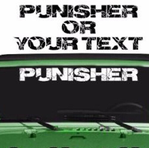 Adesivo Vinilico per Parabrezza Punisher Stile Usurato per Jeep