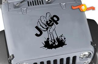Jeep decalcomanie Jeep Wrangler Zombie mano vinile Hood Decal 15 