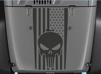 Decalcomanie Jeep Jeep Wrangler Blackout Punisher Flag Vinyl Hood Decal