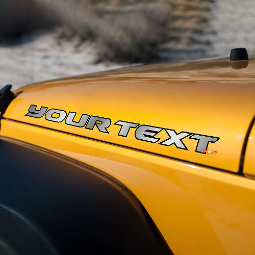 Adesivo in vinile con lettere cromate per cofano Jeep Wrangler