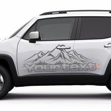 Adesivi Laterali in Vinile Stile Montagne Set per Jeep Renegade 2