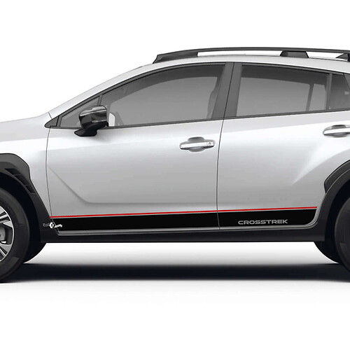 Strisce per portiere laterali e pannelli sottoporta per Suba Crosstrek Adesivi in vinile Grafiche 2 colori

