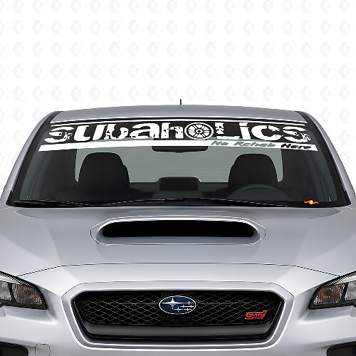 Adesivo in Vinile per Banner Parabrezza Subaholics per Auto Suba