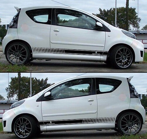 Kit di Adesivi a Strisce Laterali per PEUGEOT 107