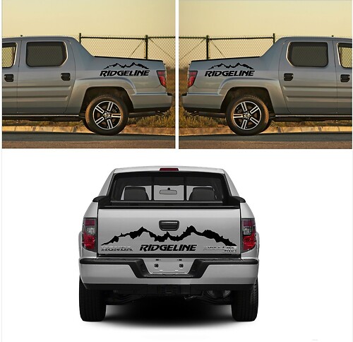 Adesivo in vinile stile montagna Ridgeline per il portellone laterale Honda Ridgeline