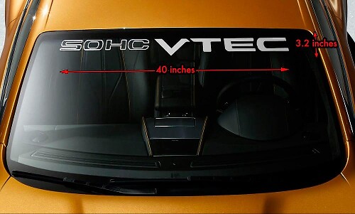 Adesivo in Vinile per Parabrezza SOHC VTEC per Auto Honda