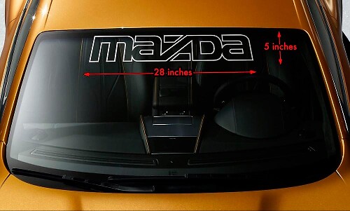 MAZDA OUTLINE Parabrezza Striscione Vinile Adesivo Decalcomania di Lunga Durata 28