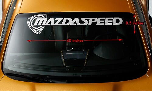 Adesivo in Vinile con Banner Mazdaspeed Rotary per Parabrezza Mazda RX-7 RX-8