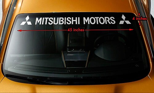 Adesivo in Vinile Banner Parabrezza Mitsubishi Motors per Auto Mitsubishi