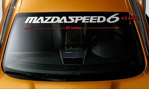Adesivo in Vinile con Scritta per Parabrezza Mazdaspeed6 per Auto Mazda